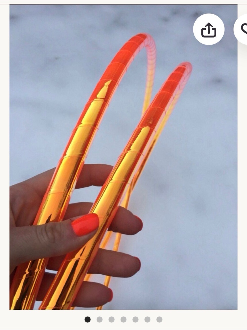 Custom Made Iridescent Orange Glow Sectional Hula Hoops